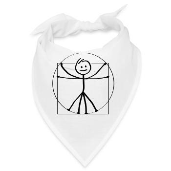 Vitruv und Vitruvian. Leonardo da Vinci. - Bandana - Weiß - Vorne