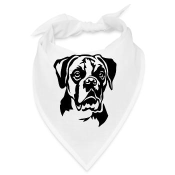 Boxer Kopf - Bandana - Weiß - Vorne