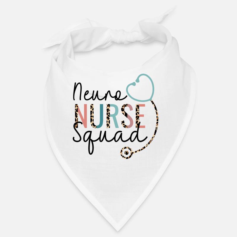 Neuro Nurse Squad Leopard Stethoscope Heart Bandana
