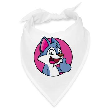 Daumen Hoch Wolf - Bandana - Weiß - Vorne