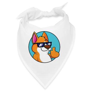 Cooler Fuchs - Daumen hoch - Bandana - Weiß - Vorne