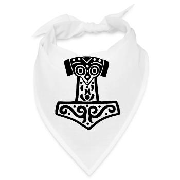 Hammer des schwarzen Thors - Bandana - Weiß - Vorne