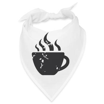 Cafe Kaffee Freunde Gastro Bistro Symbol Icon - Bandana - Weiß - Vorne