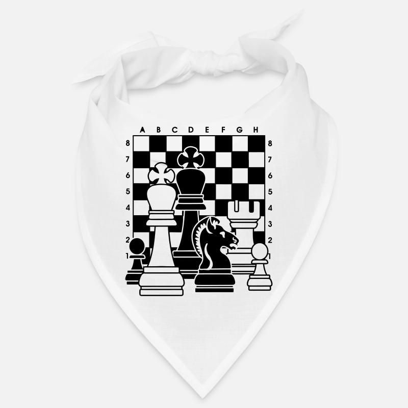 Échecs - Bandana - blanc