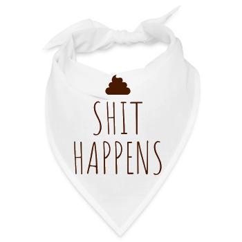 Kot Haufen Shit happens - Bandana - Weiß - Vorne