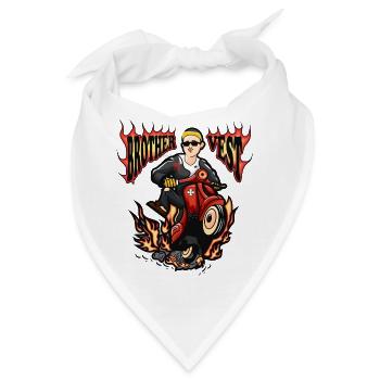 Moped Mofafahrer - Bandana - Weiß - Vorne