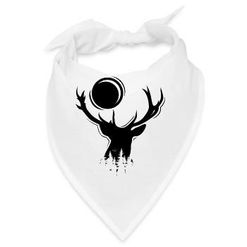 Hirsch Elch Symbol Mond Illustration Icon Logo - Bandana - Weiß - Vorne