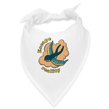 Entfliehen Sie der Realität Vintage Swallow und Cloud - Bandana - Weiß - Vorne