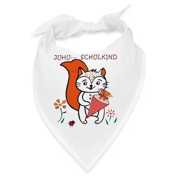 Schulkind, Einschulung, Zuckertüte - Bandana - Weiß - Vorne