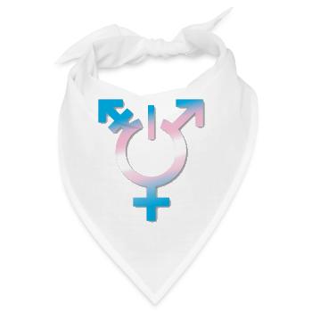 transgender flagge trans LBGTQ queer ON coming out - Bandana - Weiß - Vorne
