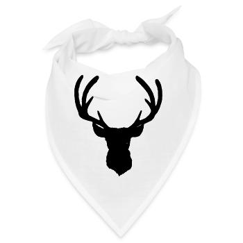 Hirschkopf im Herbst Hirsch Geweih Bock Reh Kitz 8 - Bandana - Weiß - Vorne