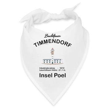 Leuchtfeuer Timmendorf Insel Poel, deutsche Ostsee - Bandana - Weiß - Vorne