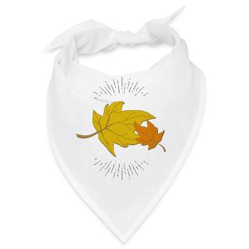 Herbstblatt mit Strahlen - Bandana - Weiß - Vorne