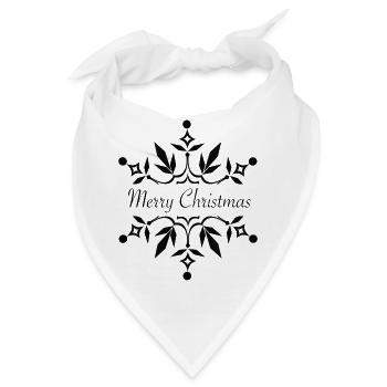 Merry Christmas Flocke - Bandana - Weiß - Vorne