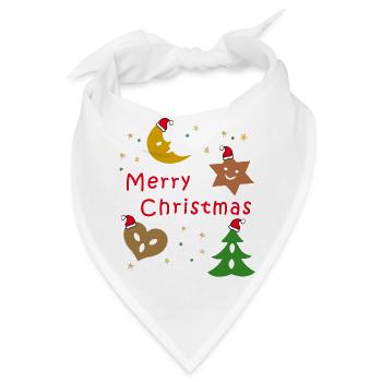 Pfefferkuchen, merry christmas Weihnachten - Bandana - Weiß - Vorne
