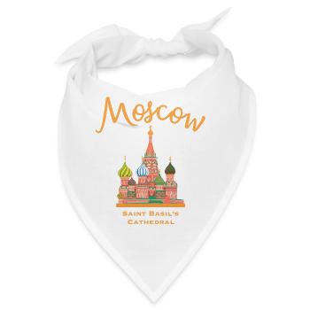 Moskau, Basilius Kathedrale, Wahrzeichen Zeichnung - Bandana - Weiß - Vorne