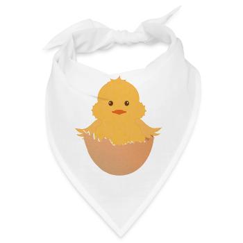 frisch geschlüpftes Küken in der Eierschale - Bandana - Weiß - Vorne