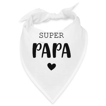 Super Papa mit Herz - Bandana - Weiß - Vorne