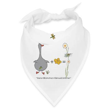 Gans und Blümchen gleich Gänseblümchen - Bandana - Weiß - Vorne