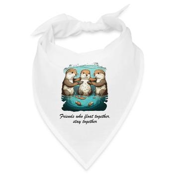 Friends who float together stay together - Bandana - Weiß - Vorne