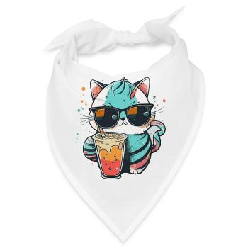 Die coolste Katze am Strand - Bandana - Weiß - Vorne