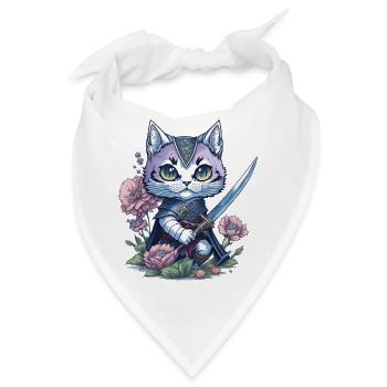 Die Ninja-Katze – einzigartig und farbenfroh - Bandana - Weiß - Vorne
