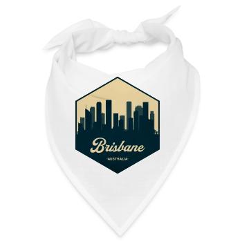 Brisbane Skyline Emblem - Bandana - Weiß - Vorne