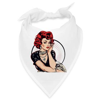 Pin up aus den 60er Jahren - Bandana - Weiß - Vorne