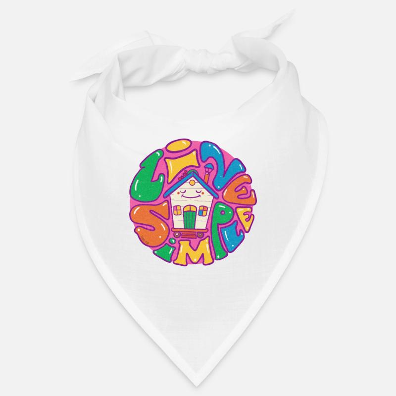 Tiny House Live Simple avec contour violet Bandana