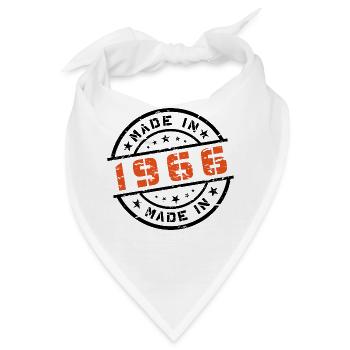 Geburtsjahr Geburtstag Born In - Made in 1966 - Bandana - Weiß - Vorne