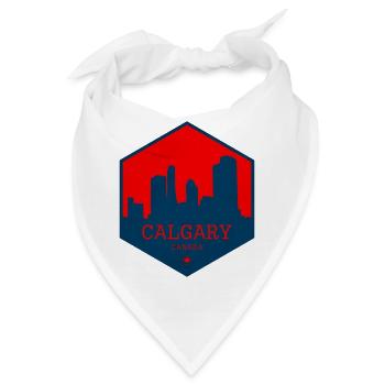 Calgary Skyline Kanada – Urbanes Emblem Design - Bandana - Weiß - Vorne