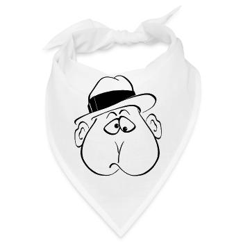 Gesicht mit Hut - Bandana - Weiß - Vorne