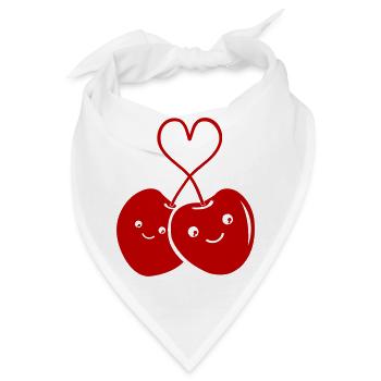 kirschen verliebt - Bandana - Weiß - Vorne