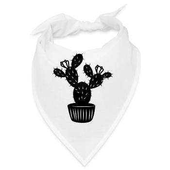 Kaktus im Blumentopf - Bandana - Weiß - Vorne