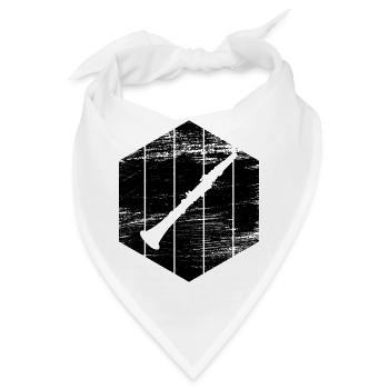 Klarinette Skizze - Bandana - Weiß - Vorne