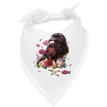 Der rot-schwarze Adler - Bandana - Weiß - Vorne