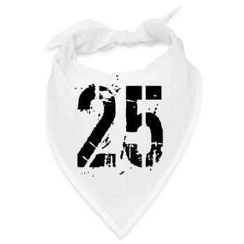 25 Nummer - Bandana - Weiß - Vorne
