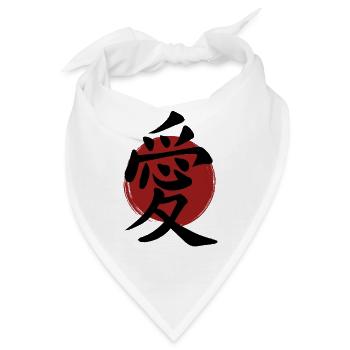 Liebes-Kanji - Bandana - Weiß - Vorne