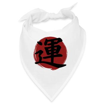 Glücks-Kanji - Bandana - Weiß - Vorne