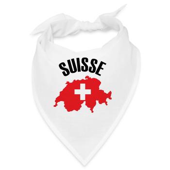 Schweiz - Schweiz Karte Schweizer Flagge - Bandana - Weiß - Vorne