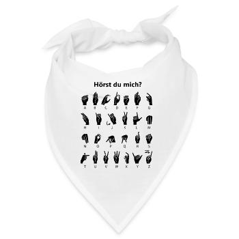 Hörst du mich? Das Fingeralphabet - Bandana - Weiß - Vorne