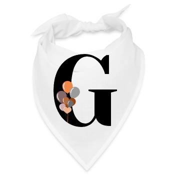 Buchstabe g Geburtstagsballon - Bandana - Weiß - Vorne