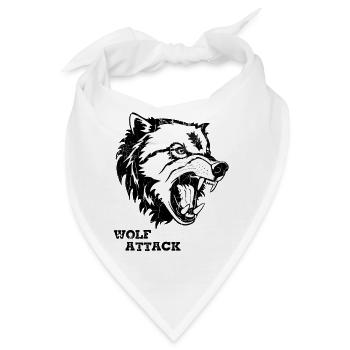 WOLF-ANGRIFF - Bandana - Weiß - Vorne