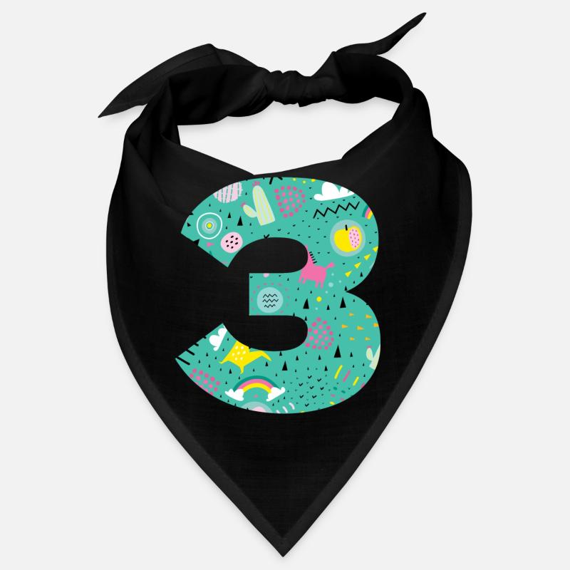 Personalisierte Geburtstagsnummer 3 Bandana