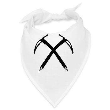 Eispickel gekreuzt Dunkel - Bandana - Weiß - Vorne