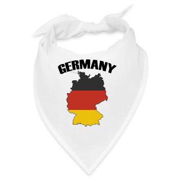 Deutschlandkarte mit deutscher Flagge - Bandana - Weiß - Vorne