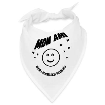 Mon ami mein Lachmuskel Training | Freund Design - Bandana - Weiß - Vorne