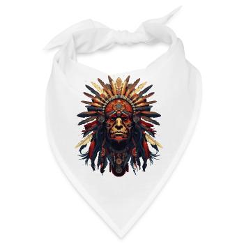 Indianer Stammesführer Schamane Ureinwohner - Bandana - Weiß - Vorne