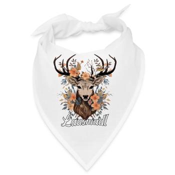 Hirsch Lausmadl Kunst Krafttier Dorffest - Bandana - Weiß - Vorne