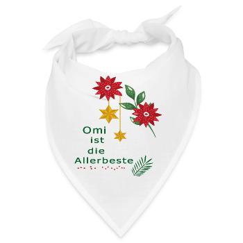 Weihnachten, Omi ist die Allerbeste, Advent - Bandana - Weiß - Vorne